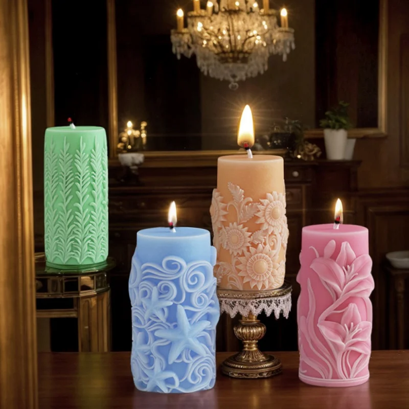 

Рельефная свеча с цветком лилии, силиконовая форма, сделай сам, цветок Линлан, аромат, копченая форма для соевого воска, гипсовый инструмент для украшения дома