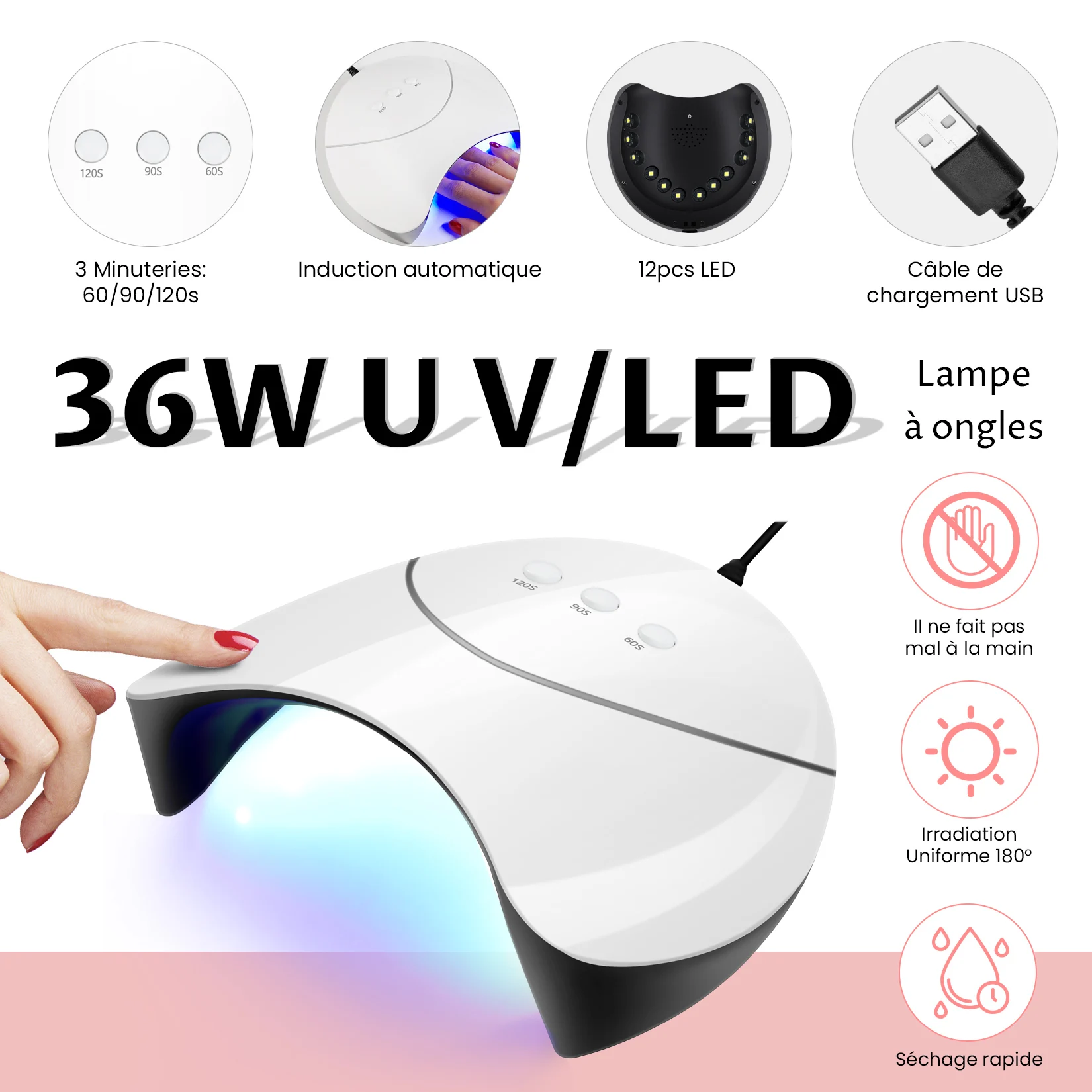 PHOENIXY Professional Manicure Tools Kit 18/20/30 PCS Gel Polish with 36W UV LED Lamp Dryer Semi Permanent Varnish Full Nail Set