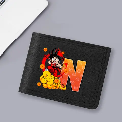 Dragons Ball Barn Kort Plånbok Son Goku Anime Bokstav AZ Plånböcker Hopfällbara Pojke Myntväska Kreditkortshållare Dragkedja Pengarväska 8 best sales Cartera Dragon Ball - №1