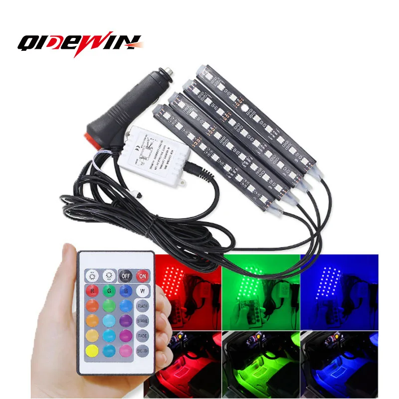 Car decoration rgb 5050-9led atmosphere light colorful one-to-four car colorful atmosphere light