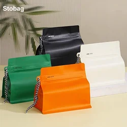 StoBag 50 stks Kleur Voedsel Koffie Zak Verpakking Aluminiumfolie Verzegeld voor Thee Bonen Poeder Noten Opslag Herbruikbare Draagbare Zakjes
