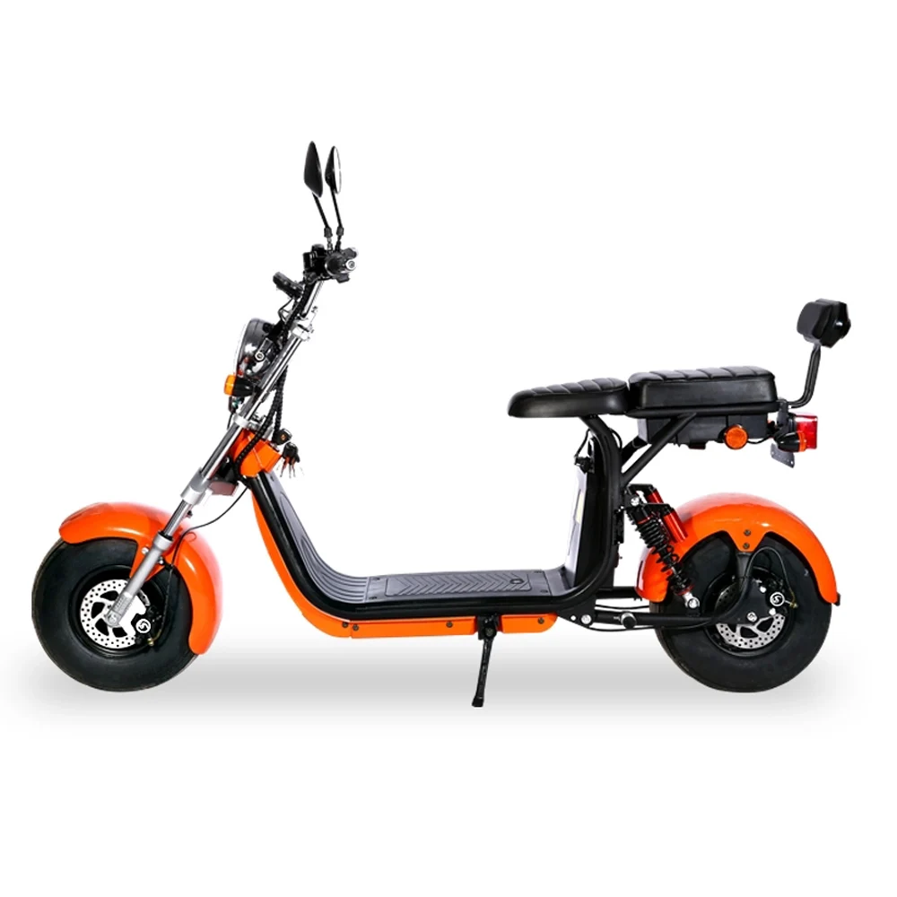 Wide Fat Tire 2-Seater Electric Scooter, Camouflage Removable LEAD-ACID Battery City Commuter E-bike