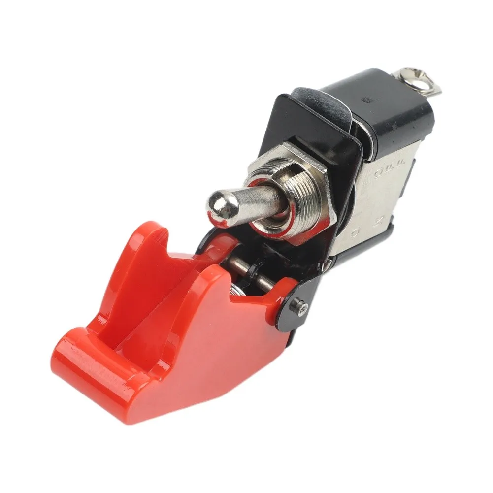 Red Cover Switch 2 Position Switch Electrical Control 10,000 Electrical Life Cycles 12mm Screw Hole Size 15A Rated Current