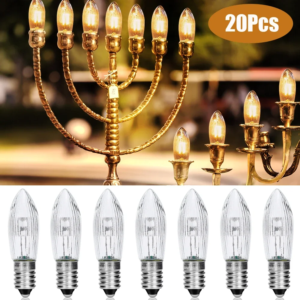 20/10Pcs E10 LED Bulb Light AC 10V-55V Replacement Lamp Bulb Candle Lights Bulbs For Light Chains Home Decoration Lamp