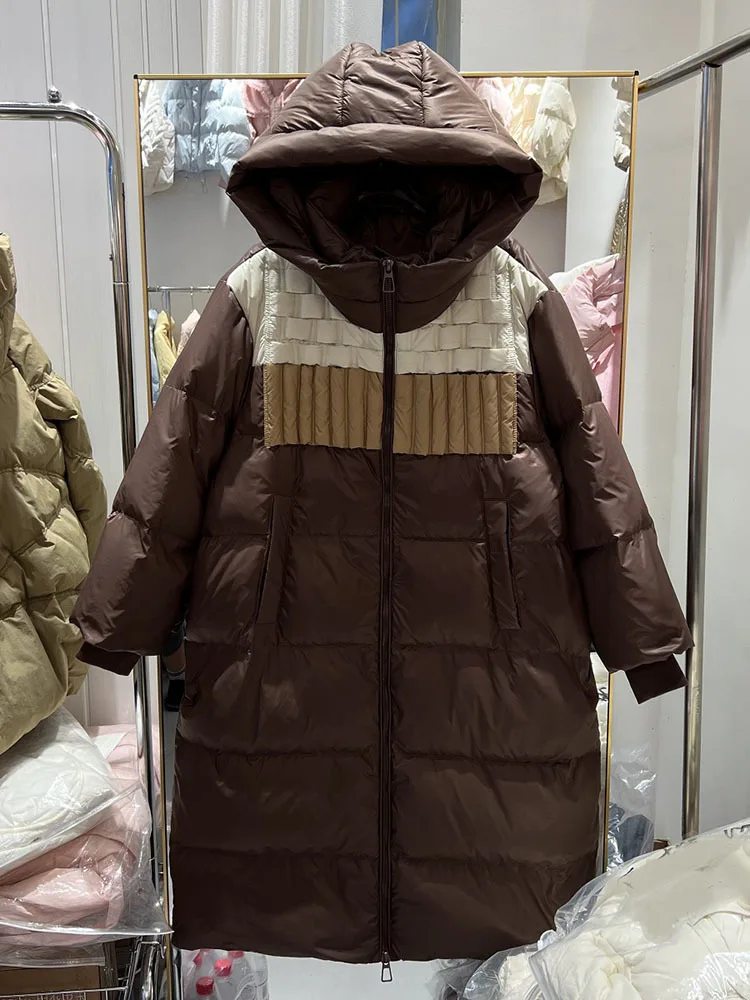 Nuovo piumino rosa con cappuccio per donna piumino corto per pane addensare caldo femminile imbottito di piume parka soprabito da neve