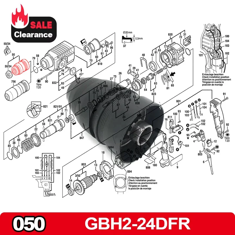 

Быстросменный цанговый патрон, замена для GBH2-24DFR GBH 2-24 DFR, электрический молоток, аксессуары для электроинструментов, запасные части, хорошие
