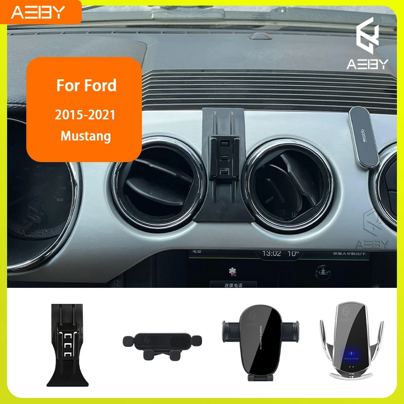 Für Ford Mustang 2015-2021 Handyhalterung Auto-Mobiltelefon-Halterung Spezielle Fixierte Halterung Basis Kabellose Ladestation Innenraum