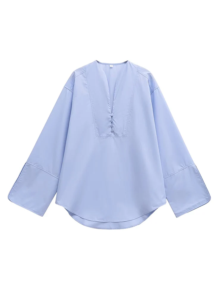 Faionable Casual Loose Fit Long Sve Dr irt New Autumn Women's Clothing Versatile Commute Sle Regular Thin V-...