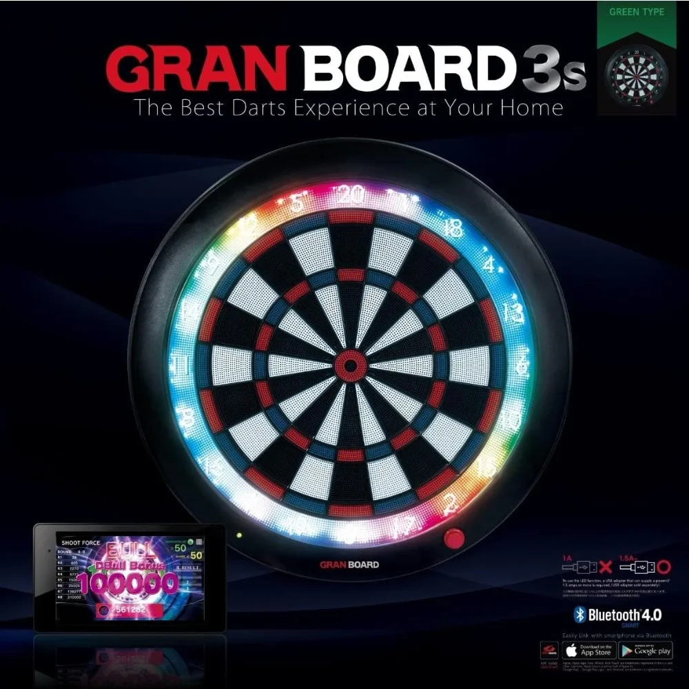 GRANBOARD 3S White Edition LED Bluetooth Dartscheibe
