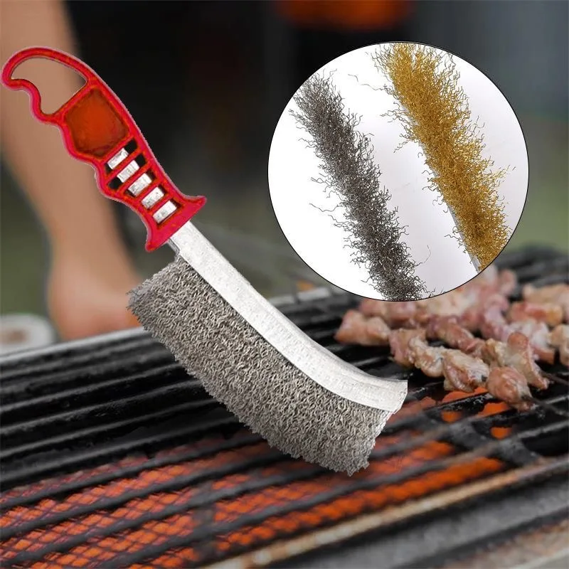 

Grill Cleaner BBQ Grill Steel Wire Brush Cleaning Tools Grills Picnics Barbecue Tools Steel Wire Wheel Polishing Steel Wire