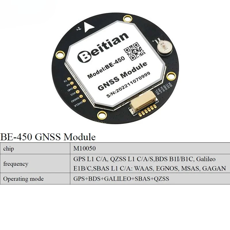 

GPS-модуль Beitian M10 со сверхнизким энергопотреблением BE-450 TTL, уровень с компасом и вспышкой PPS, светодиодный GNSS-приемник для автомобильных дронов, трек