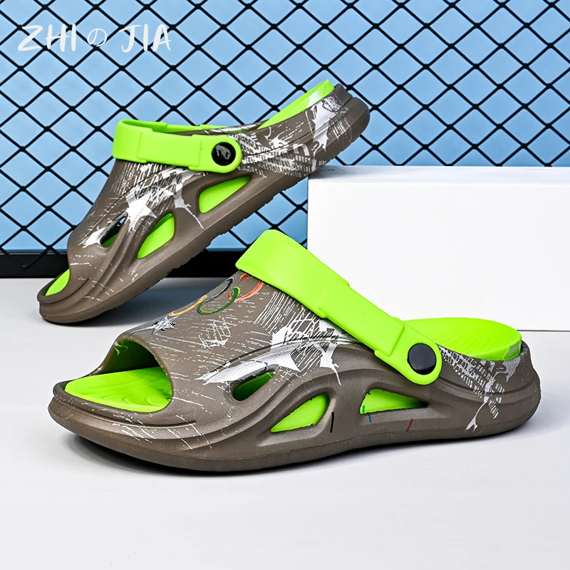 New EVA Lightweight Cool Slippers Summer Water Beach Quick Drying Shoes Men Outdoor Trendy Casual Footwear 39-46