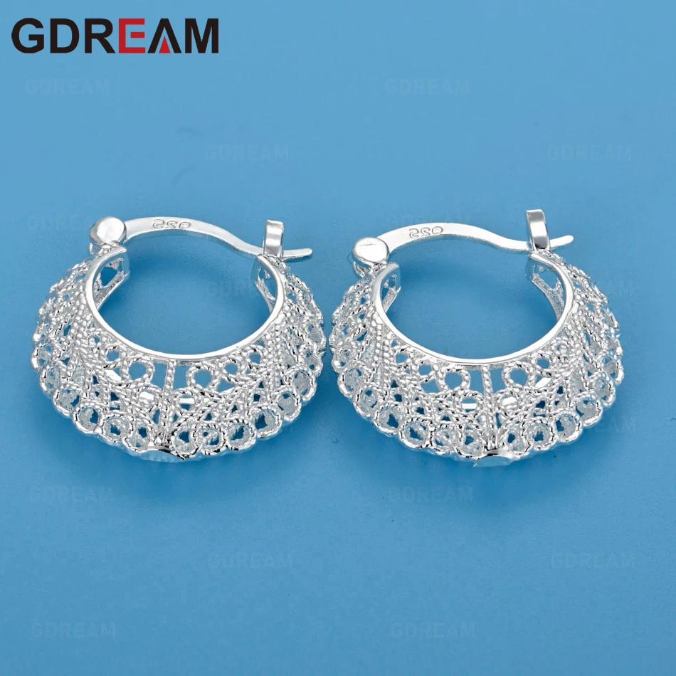 

GDREAM 925 Sterling Silver Hollow Moon Woven Flower Ear Clip Women's Jewelry Valentine's Day Party Christmas Gift
