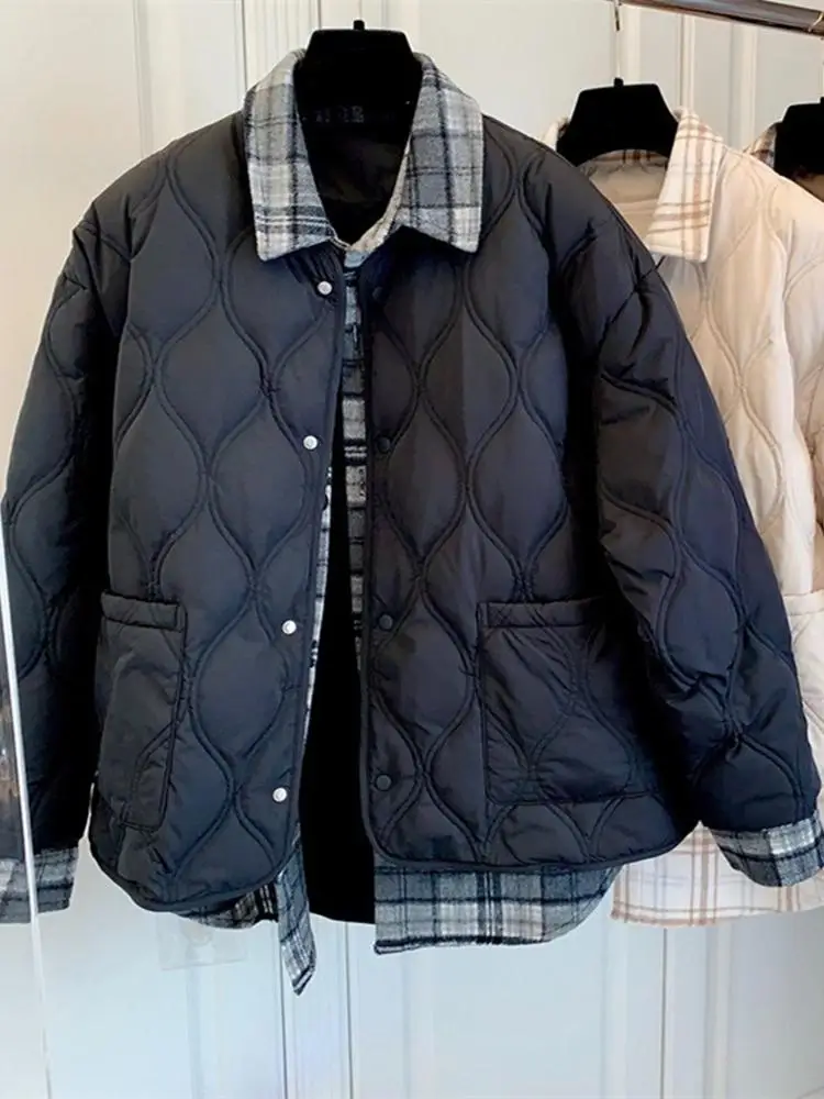 

Winter Thiened Cotton Jaet plus Size Loose Design down Filled Outerwear Trendy Women's Faion Cotton Coat Long Sve