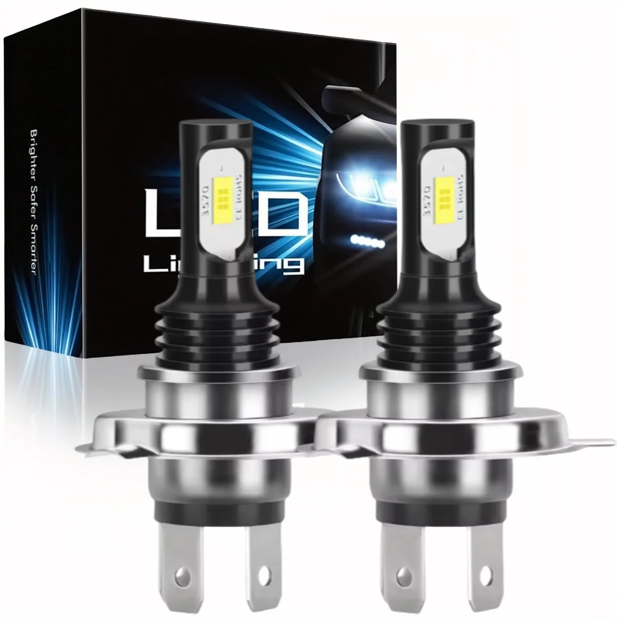 

2pcs H4/9003 LED Bulbs - Super Bright Bubble Chip, 6000K Color Temperature, 12-24V Wide Voltage, Battery-Free for Cars, Trucks