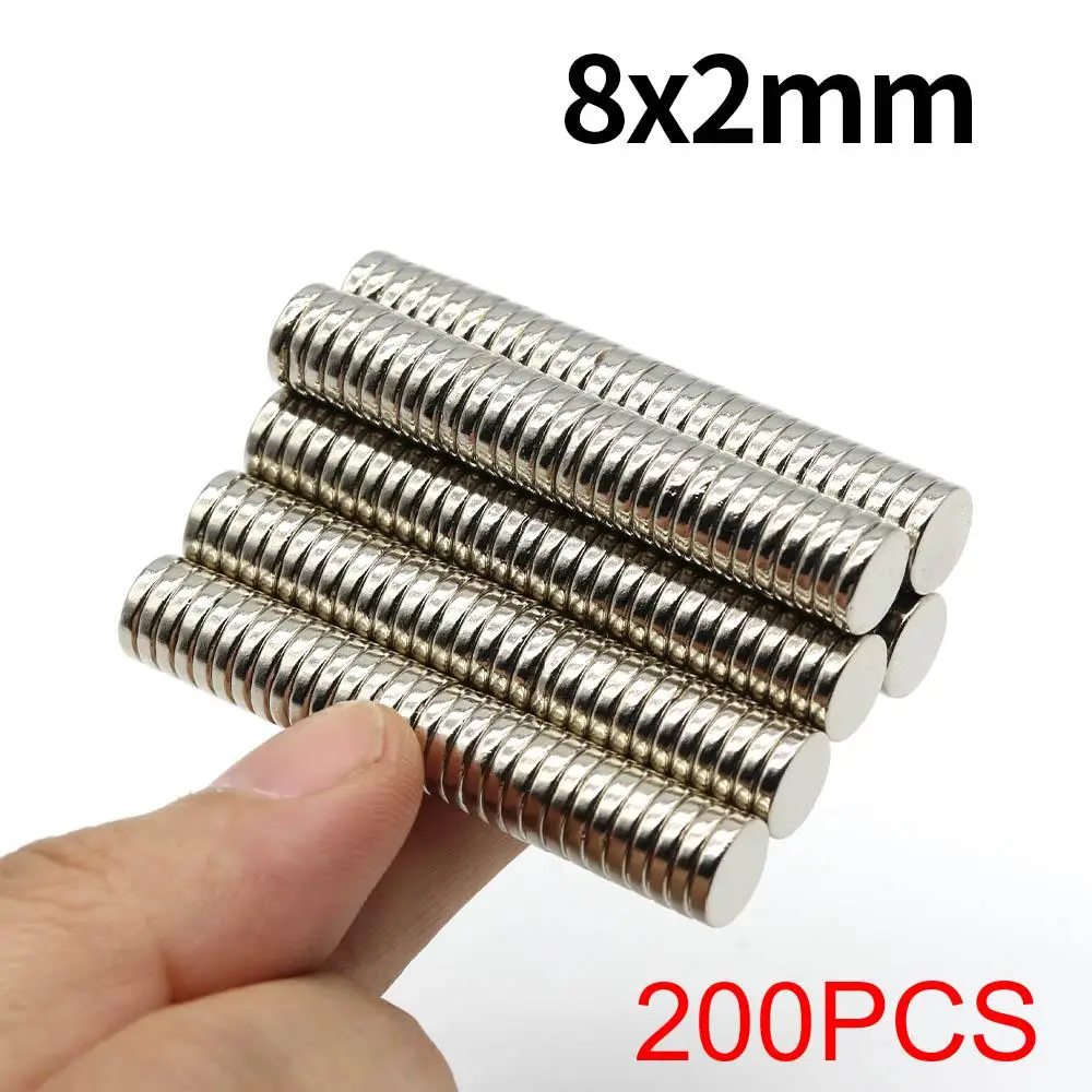 8x2mm supersterke neodymiummagneet N35 NdfeB permanente magnetische imanes ronde krachtige magneten koelkastmagneet