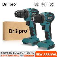 Drillpro Brushless Electric Screwdriver Hammer Drill 13mm 10mm 21+1 Torque Cordless Electric Drill for Makita 18V Battery