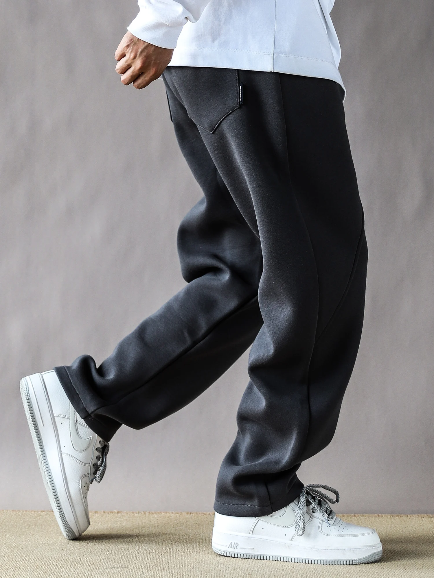 

Мужские спортивные брюки в американском ретро-стиле, свободные, повседневные, прямого кроя, длинные, темно-серые, весна-осень, новинка