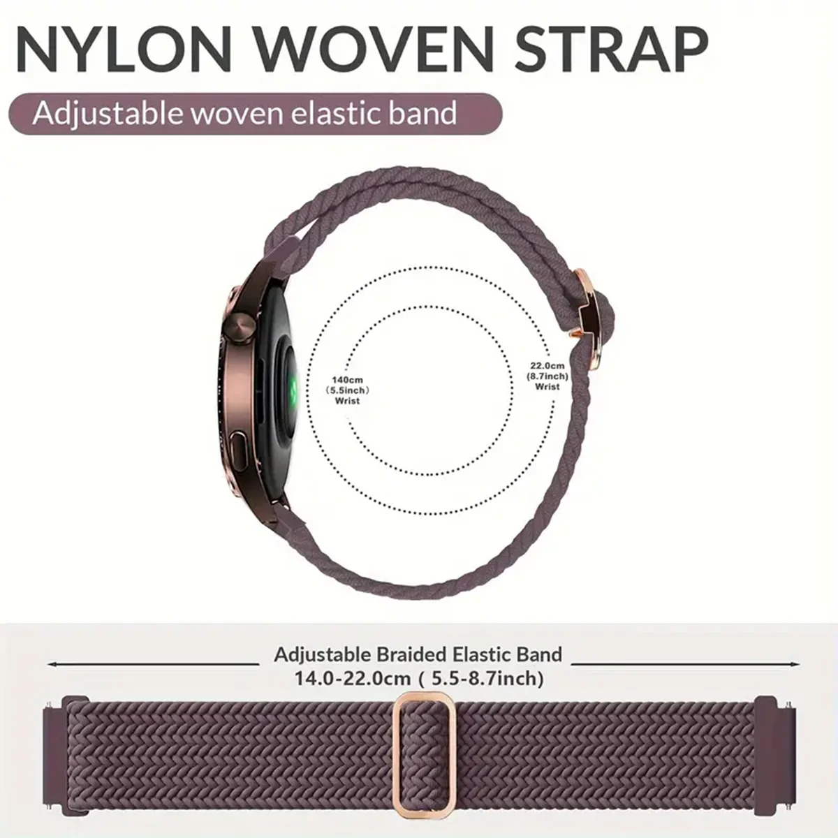 3Pcs 18/20/22mm Quick Release Nylon Strap Geflochtene Schleife für Samsung/Huawei/Garmin Smart Uhr für Frau Mann Armbänder Armband – Detail 3