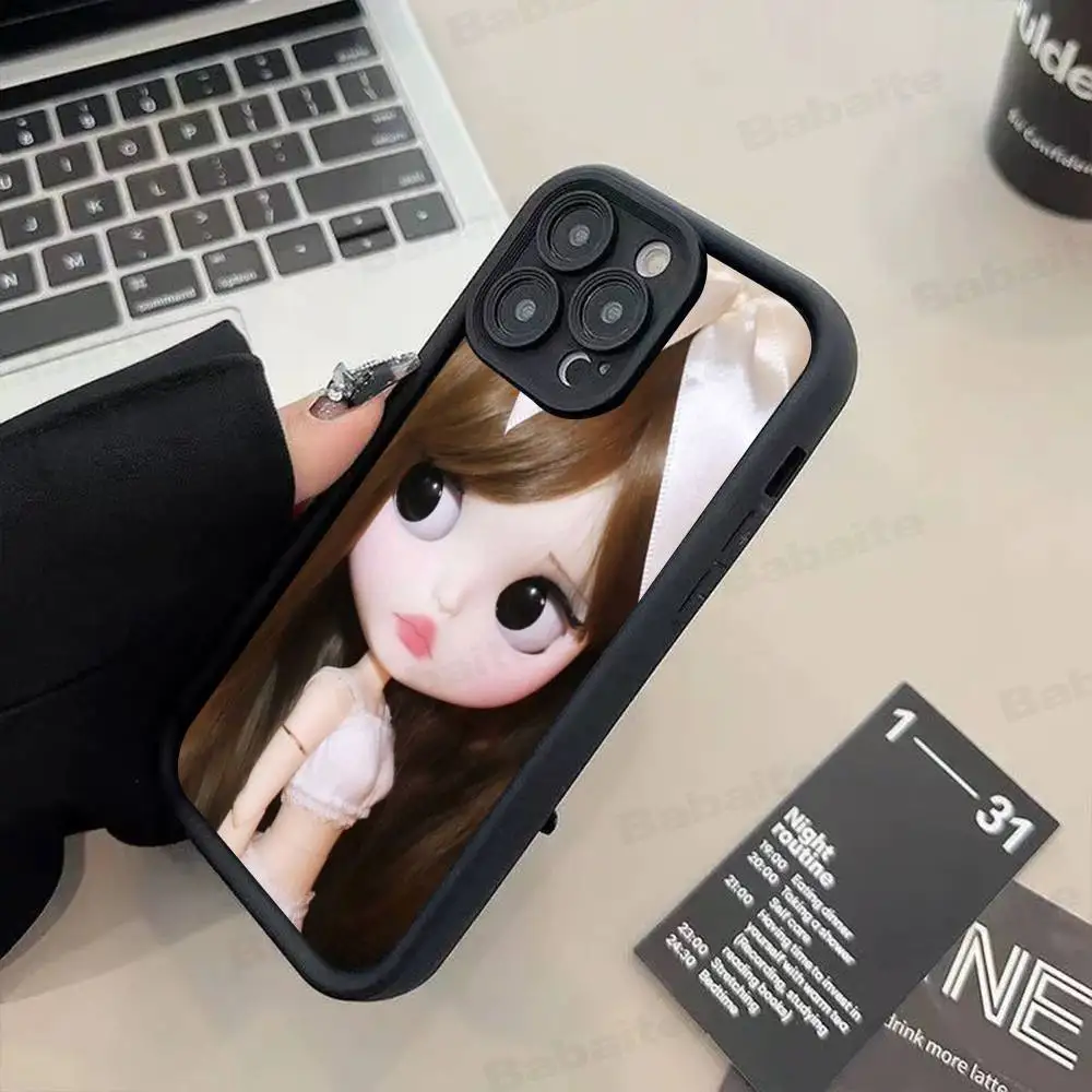 Bl-ytheS لطيف دمية تصميم الأزياء جراب هاتف آيفون 17 16 15 14 13 12 11 برو ماكس زائد سيليكون للصدمات