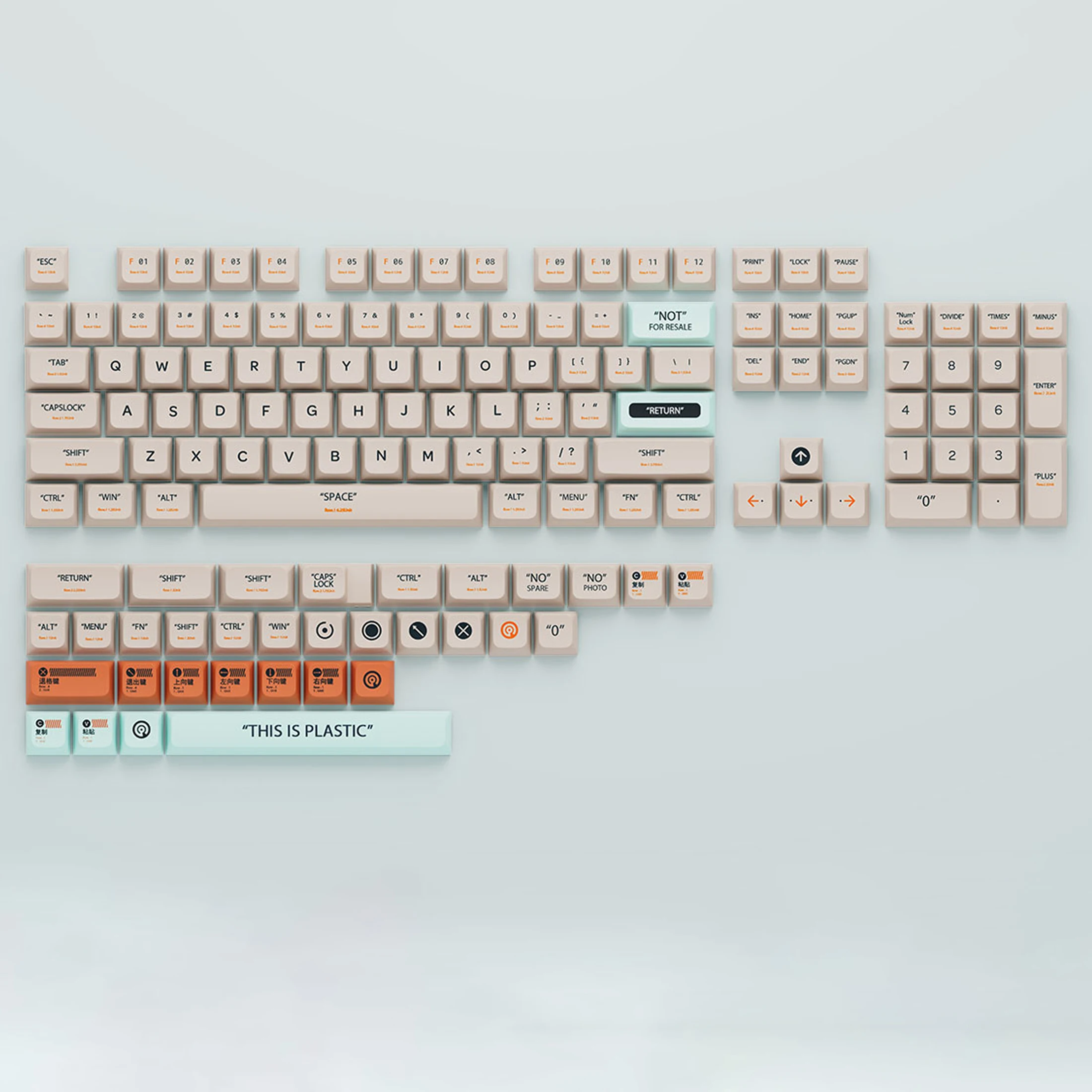 Conjunto de teclas PBT com teclas personalizadas de contorno XDA 60 65 75 100% adequadas para teclas retrô 61/64/68/84/87/100/104/108