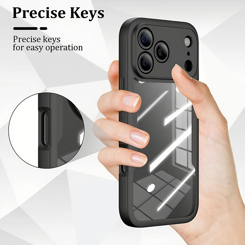 360-Ganzkörper-Displayschutz-Telefonhülle für iPhone 17 17 Air 16 15 14 13 12 11 Pro Max XS XR 7 8 Plus SE 2 3 PC Hard Cover – Detail 3