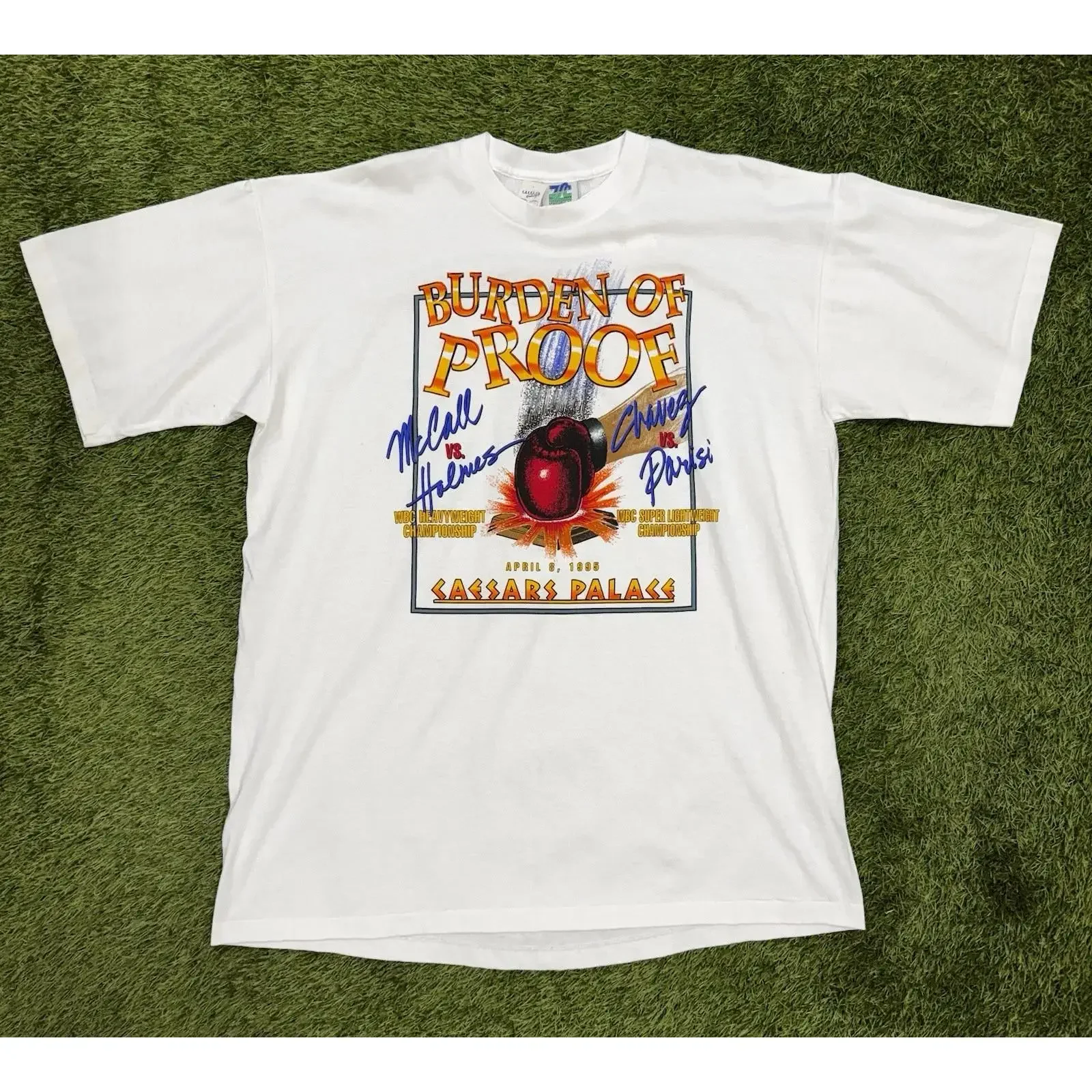 Vintage 1995 Burden Of Proof McCall vs Holmes Chavez Parisi T Shirt 2XL vintage Washed Soft Versatile designer clothes Stylish