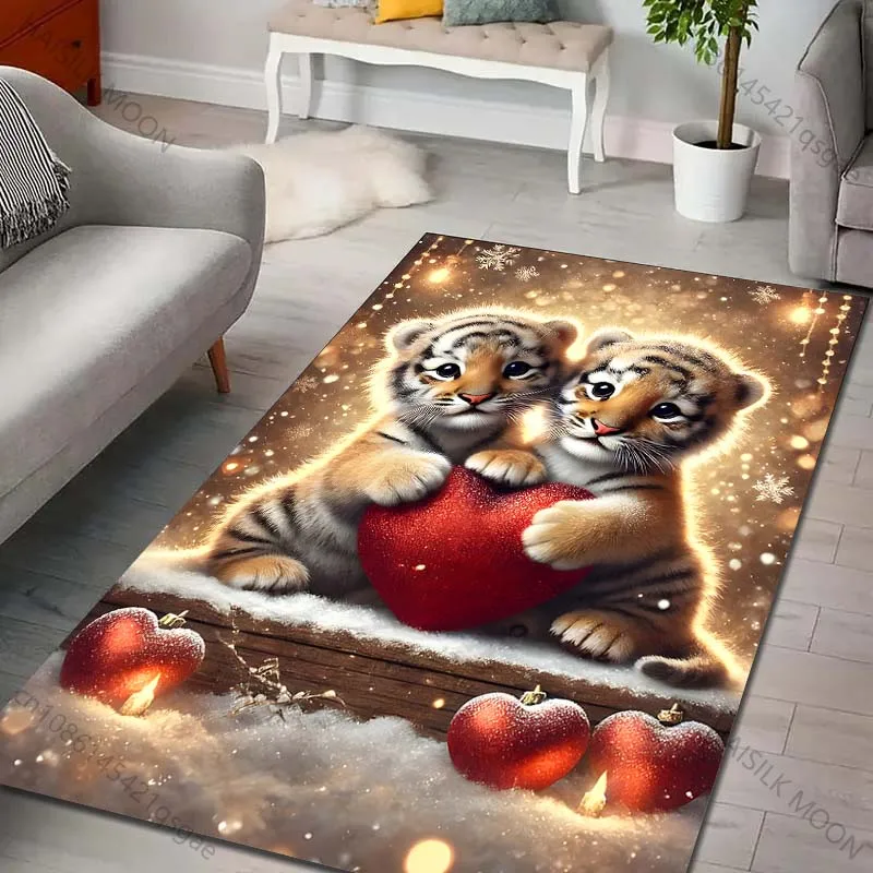 

Два милых маленьких тигра, ковер для гостиной, спальни, дивана, креативный коврик для домашнего декора, большой размер, быстрая доставка