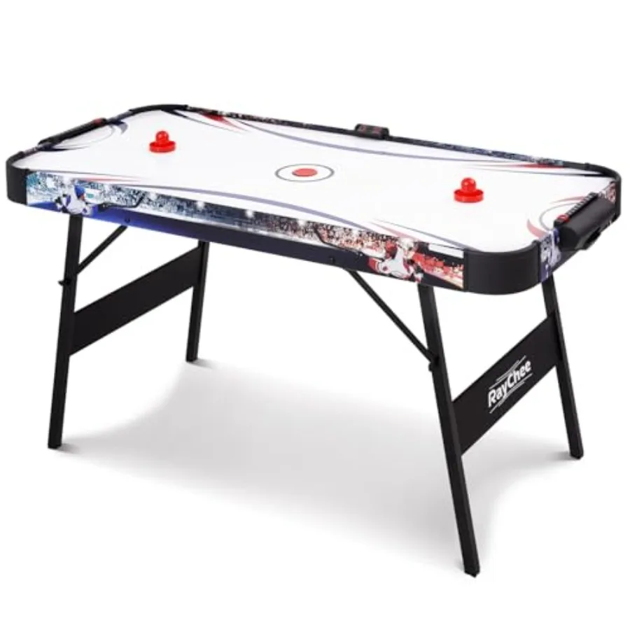 

Foldable Air Hockey Table for Indoor Use with Aluminum Frame and Black Finish Featuring Powerful Motor and Accurate Digital LED
