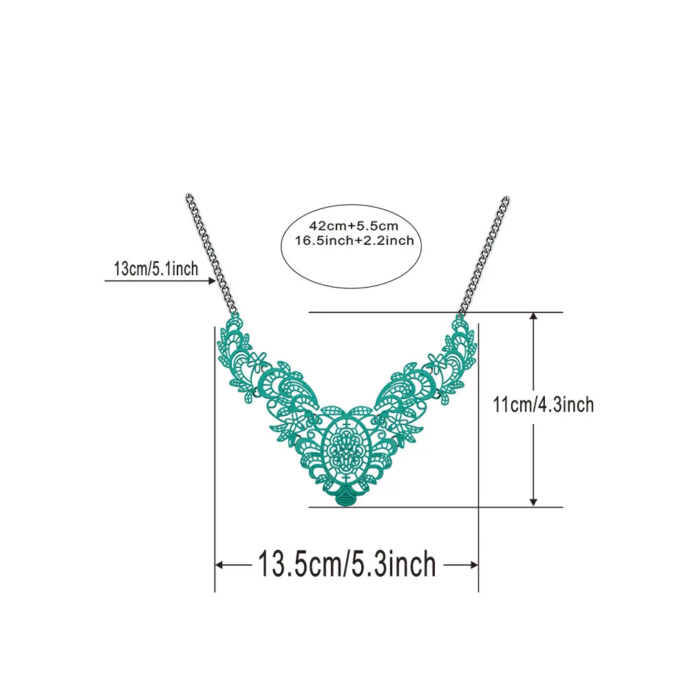 Trendy Lace Necklace European and American Fashion Zine Alloy Hollow Out Painting Factory Direct False Choker