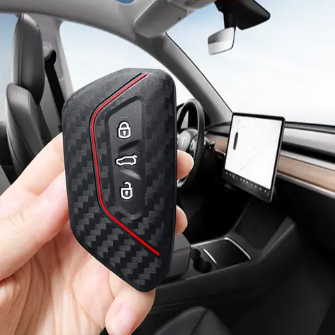 For Volkswagen VW Golf 8 GTI ID 4 For Seat Leon Mk4 Cupra Formentor For Skoda Octavia A8 MK4 Mk8 Car Key Case Cover Key Holder 6 best sales vw id key case - №3