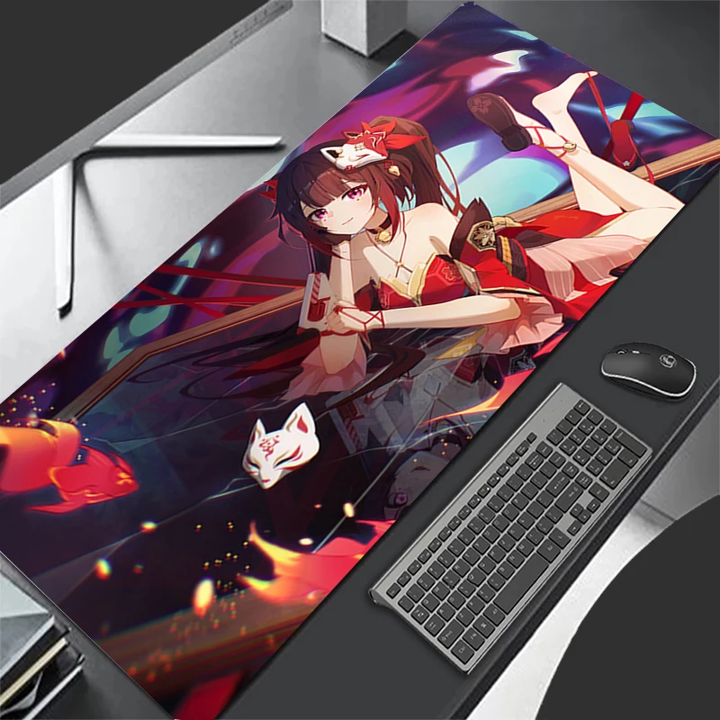 Alfombrilla de ratón, accesorios para juegos de ordenador, alfombrilla para teclado, alfombrilla de ratón de goma para PC de oficina, decoración de escritorio, alfombrilla para ratón brillante Honkai Star Rail