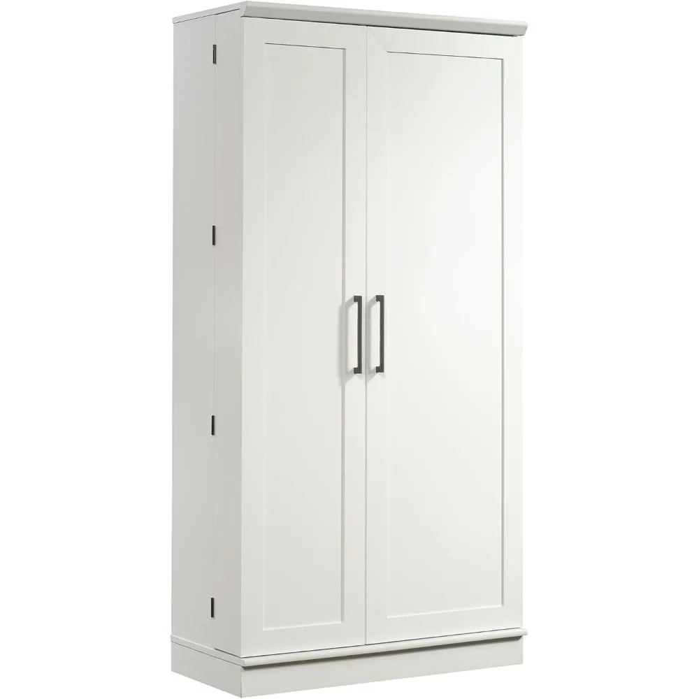 

Homeplus Kitchen Storage Pantry Cabinet With Swing Door Storage And Adjustable Shelves, In Soft White Finish