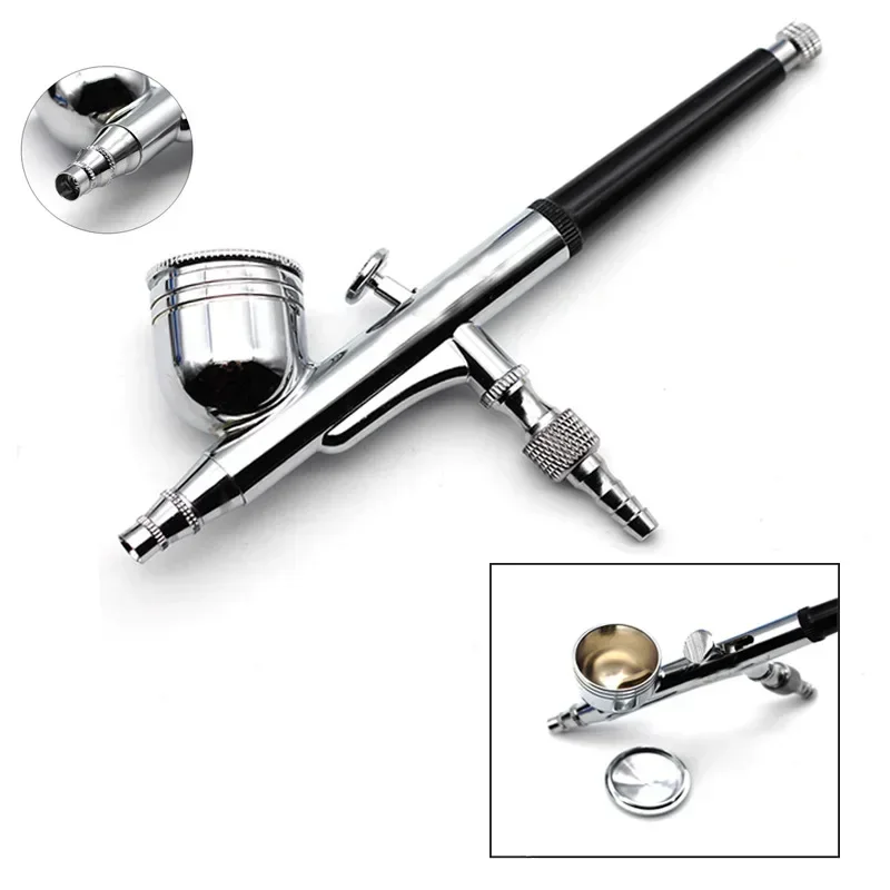 Airbrush-Set, Dual-Action-Luftpinselpistole mit 3 Düsensätzen, Aluminium-Spritzpistole für Make-up, Nagelkunst, Malmodell