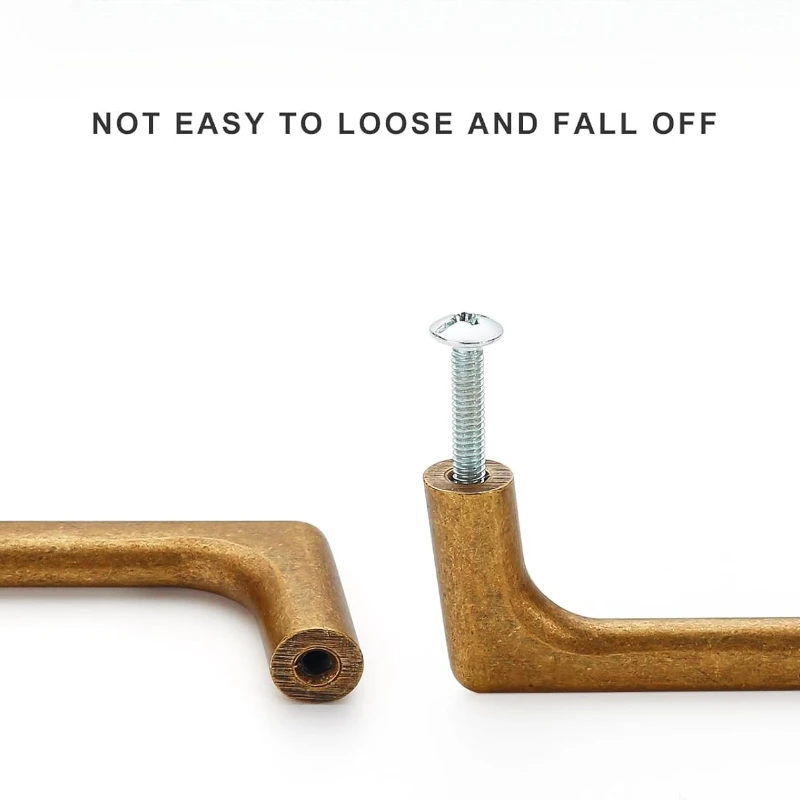 Kenop dan pegangan lemari antik, pegangan lemari dan lemari pakaian berbahan perunggu, perlengkapan dapur bergaya retro dengan lapisan tembaga, pegangan furnitur