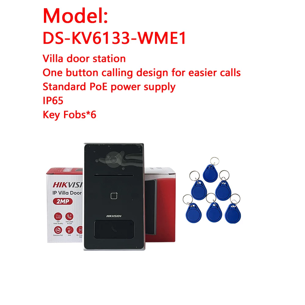 HIKVISION DS-KV6133-WME1 IP WiFi Doorbell Multi-language Video Doorphone Intercom Waterproof with IC Card Unlock Feature