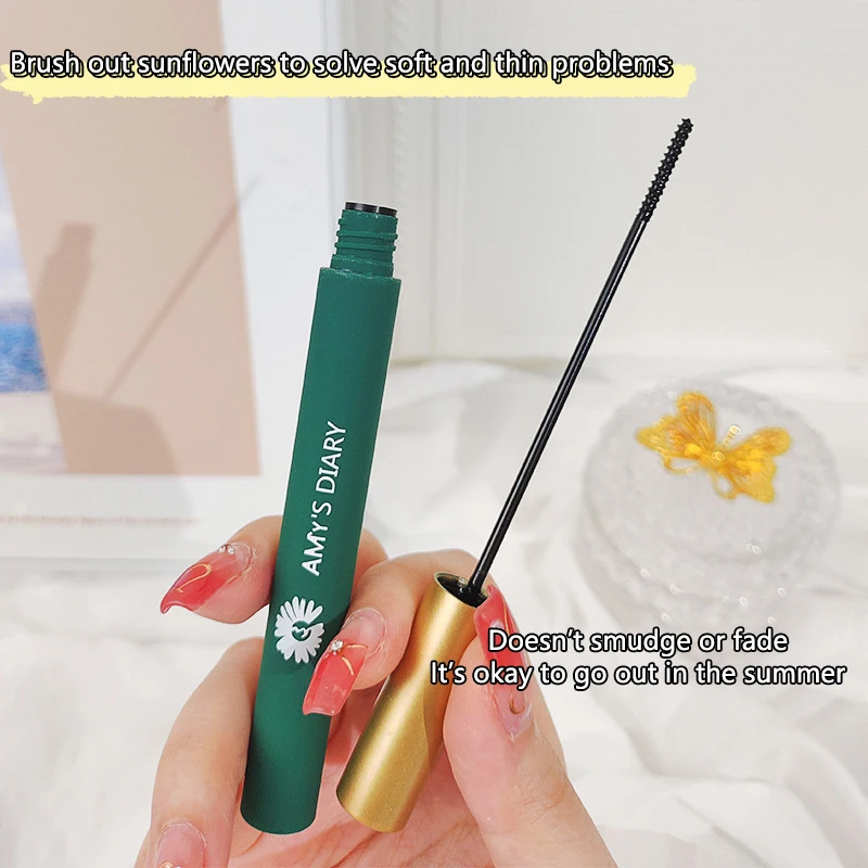 Impermeável Ultra-Fine Pequeno Escova Cabeça Mascara, Maquiagem Extensão Cílios, Alongar Natural Lashes, Cosmético Coreano, Preto, Marrom, 1Pc