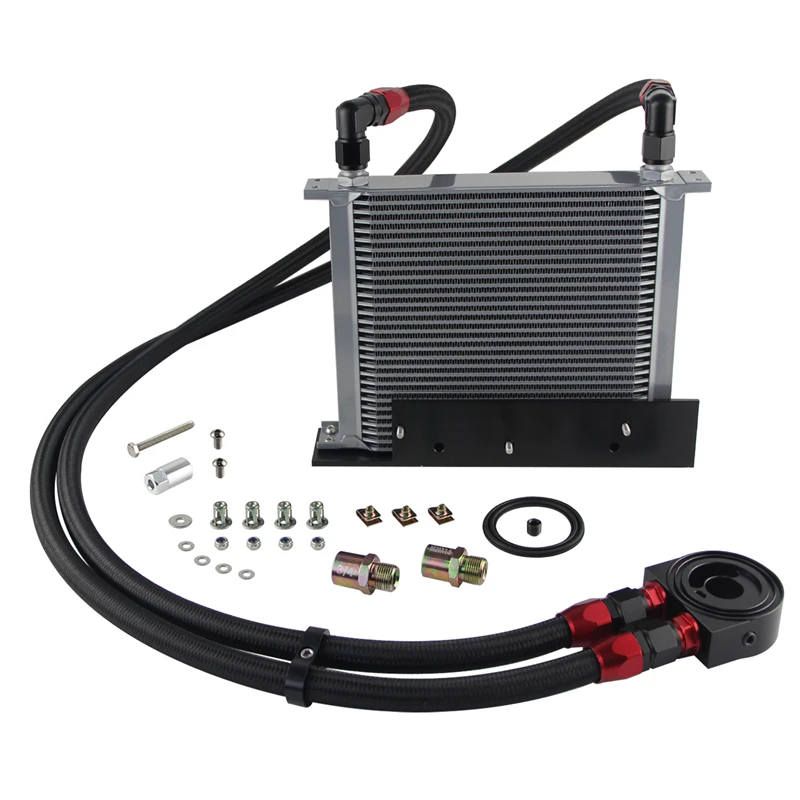 Black / Silver 30 Row Bolt On Oil Cooler Kit Fits For Nissan Fairlady 03-08 350Z VQ35 / 2009-2017 370Z VQ37 view 6