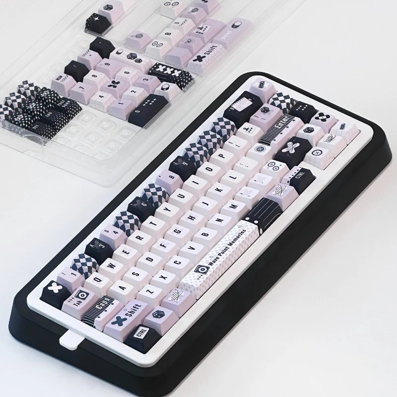 Purple Memory Theme Keycaps Set PBT Cherry Profile Custom Original Handmade Keycaps for Mechanical Keyboard Accessories Gift