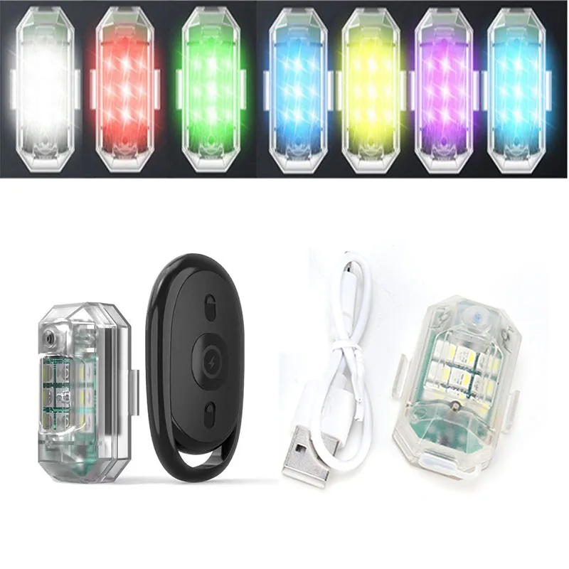 

Wireless Remote Control Strobe Light LED Warning Lamp 7 Colors For Car Motorcycle Bicycle RC Drone Flash Position Indicator Lamp