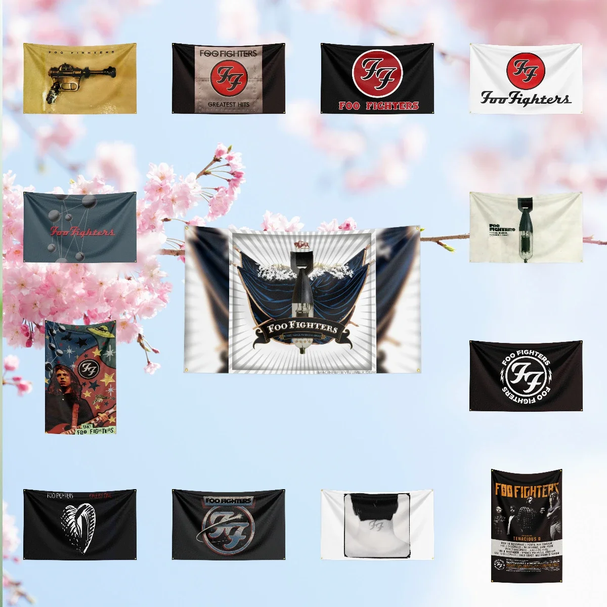 Music Band Flag for F-F-o-o F-F-ig-ht-er-s Fans Banner campaign gathering apartment porch Decor backdrop
