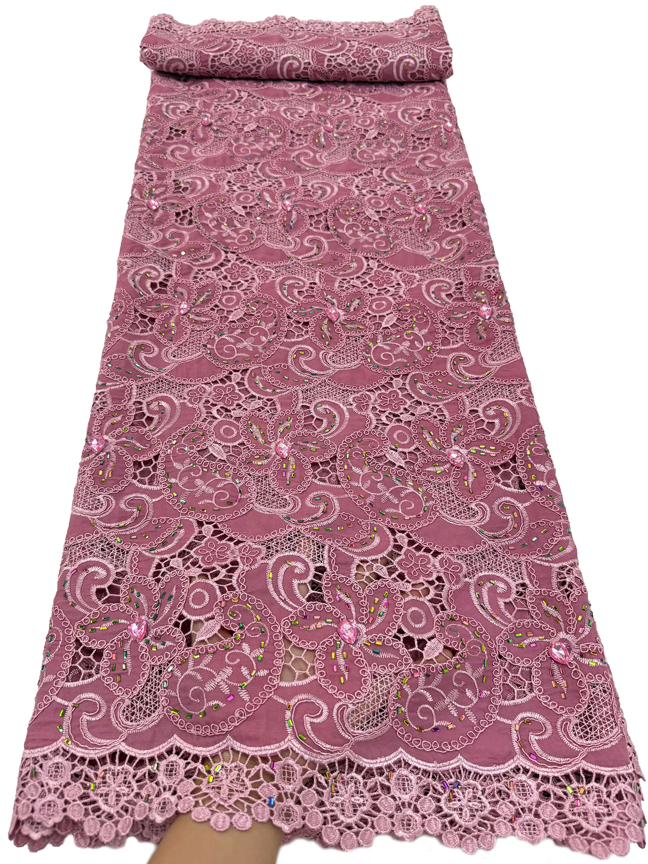 

Африканские разноцветные водорастворимые кружевные ткани с драгоценными камнями, нигерийский гипюровый шнур, кружевная ткань с вышивкой для женщин, шитье свадебного платья