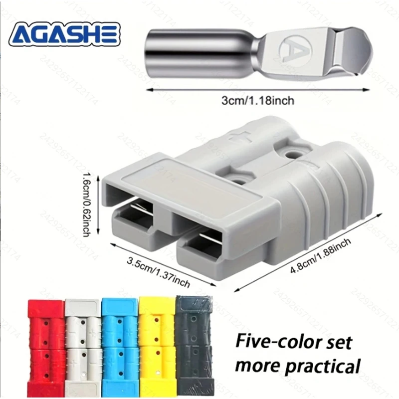 AGASHE 10 Pack 50A Heavy Duty Battery Quick Connector Kit Disconnect Wire Harness Plug 6-12GA For Automotive Forklift Moto