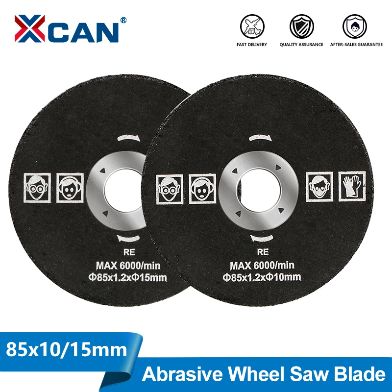 XCAN 1/3/5 Stück 85 mm Kreissägeblätter Harz Schleifscheibe Holzbearbeitung Sägeblatt Schleifwerkzeuge Öffnung 10/15 mm