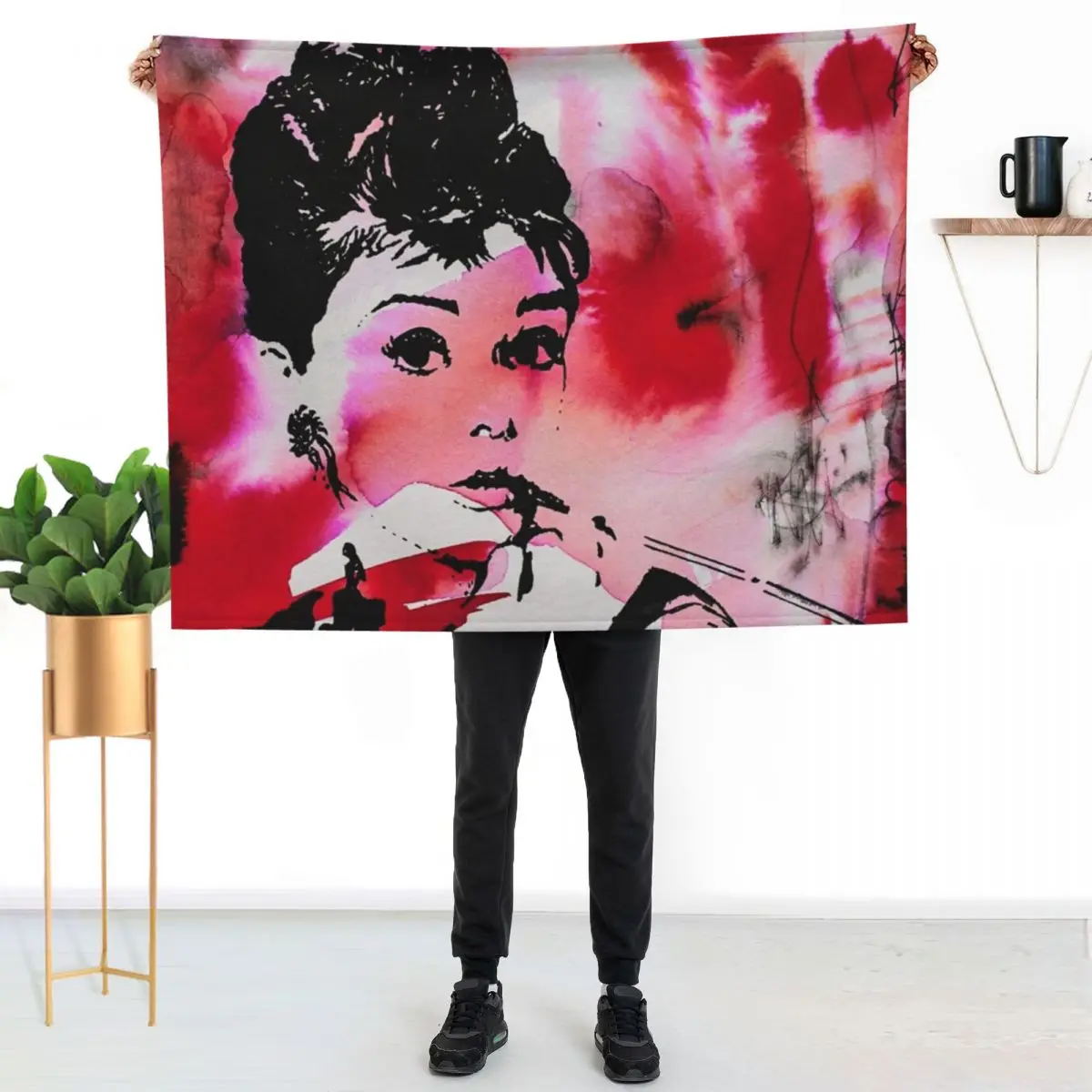 Audrey Hepburn Throw Blanket Hairy Fashion Sofas Single Personalized Gift Cute Plaid Polar Blankets