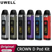 Original Uwell Crown D Pod Kit 1100mAh Battery 35W Vape 3ml Cartridge Fit PA Coil 0.3ohm 0.8ohm M Electronic Cigarette Vaporizer