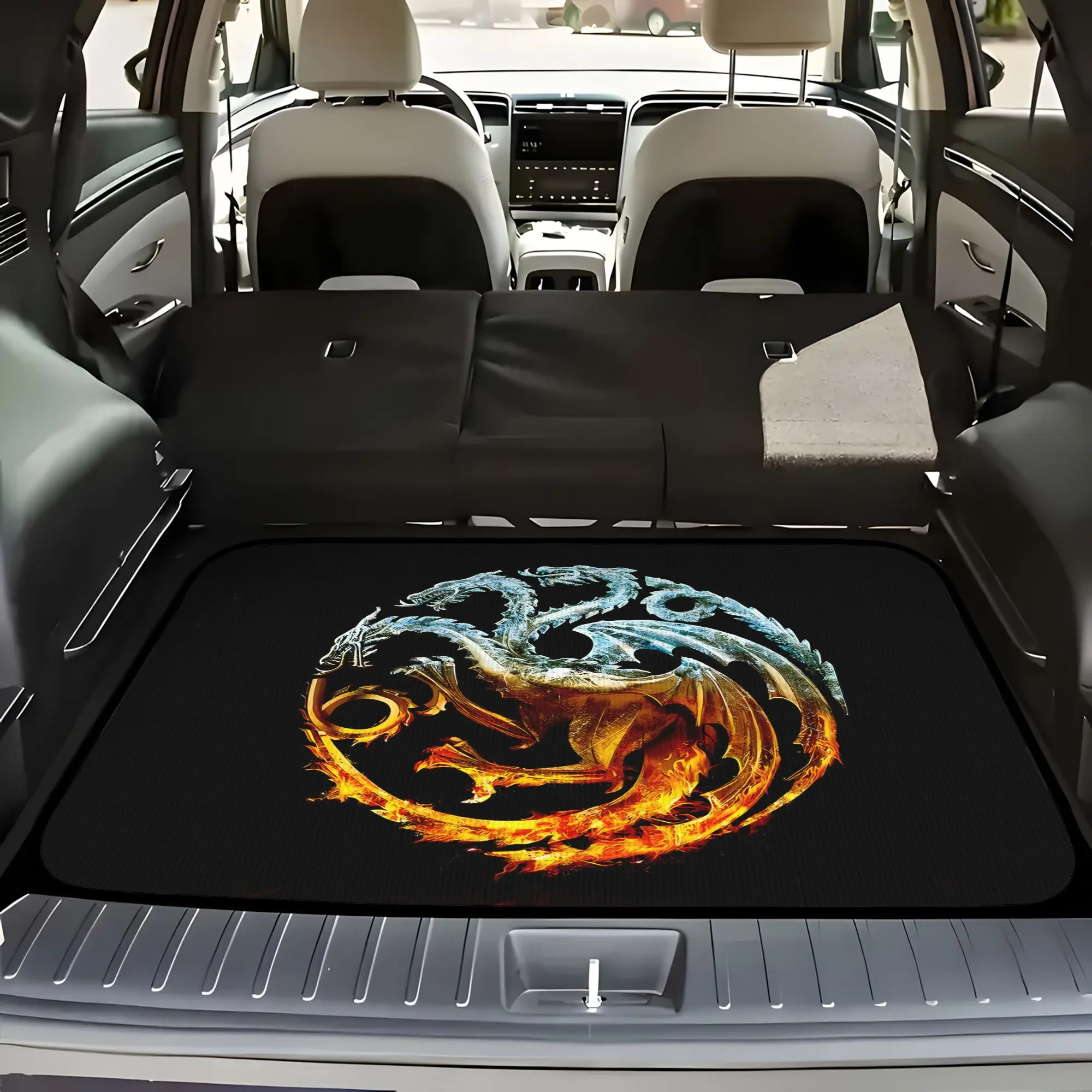Game Of Thrones House Targaryen Fire And Blood Cargo Liner, Practical Lightweight Trunk Mat, Cargo Mat Covers For Cars, SUVs,
