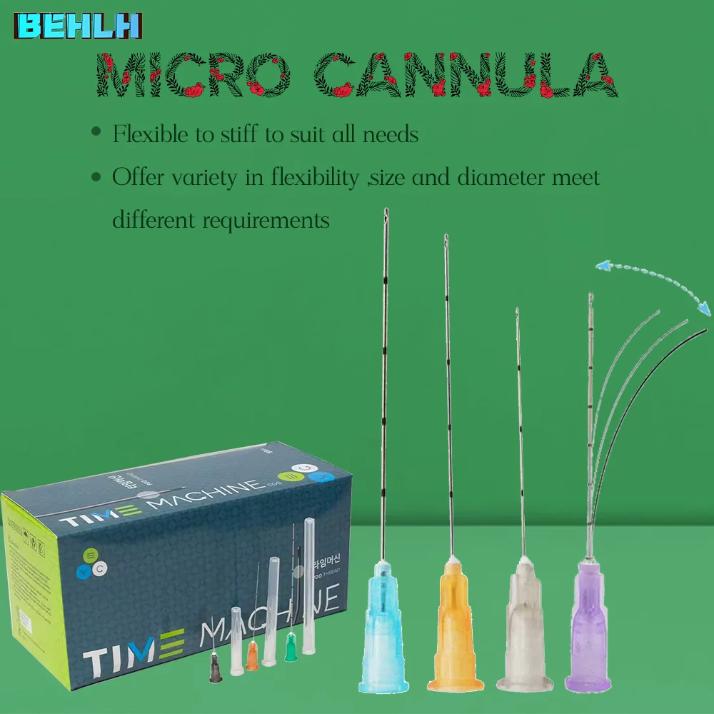 Factory disposable Blunt Tips cannula 14g 90mm 18G 100mm 25G 27G 30G Blunt Fine Canula beauty tool parts micro cannula