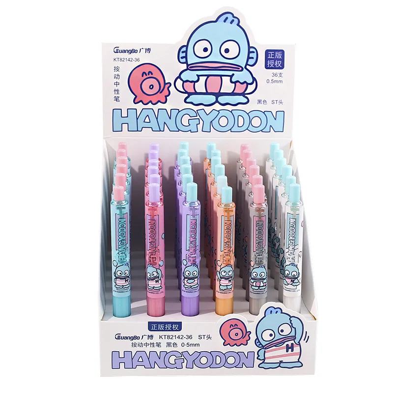 

36pcs/lot Cartoon Sanrio Hangyodon Press Gel Pen Cute 0.5mm Black Ink Neutral Pens Office School Writing Supply