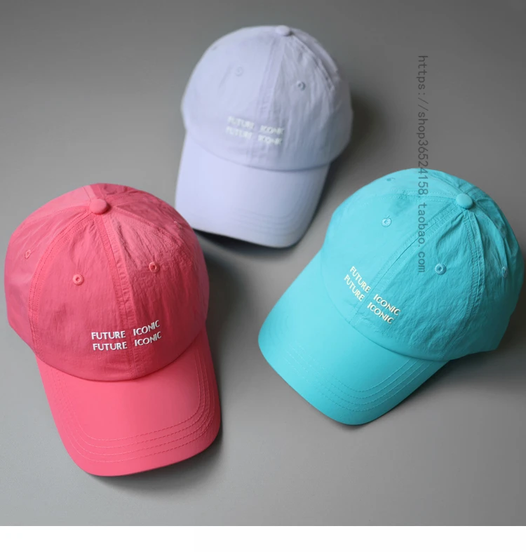 New Quick-Drying Color Series Alphabet Peaked Cap Women\'s Summer Outdoor Sun-Shade Sun Protection Hat Men\'s Fashion